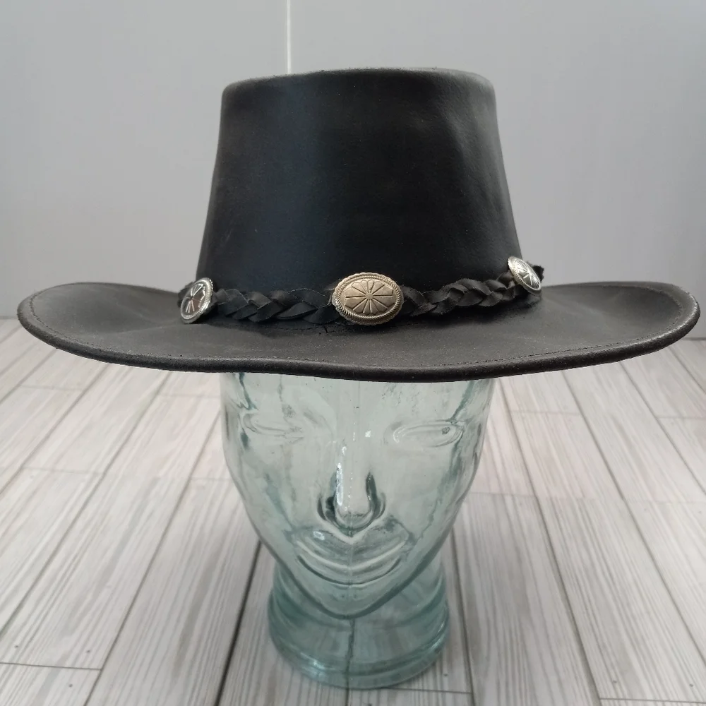 Vintage Western Mexico Leather Concho Hat